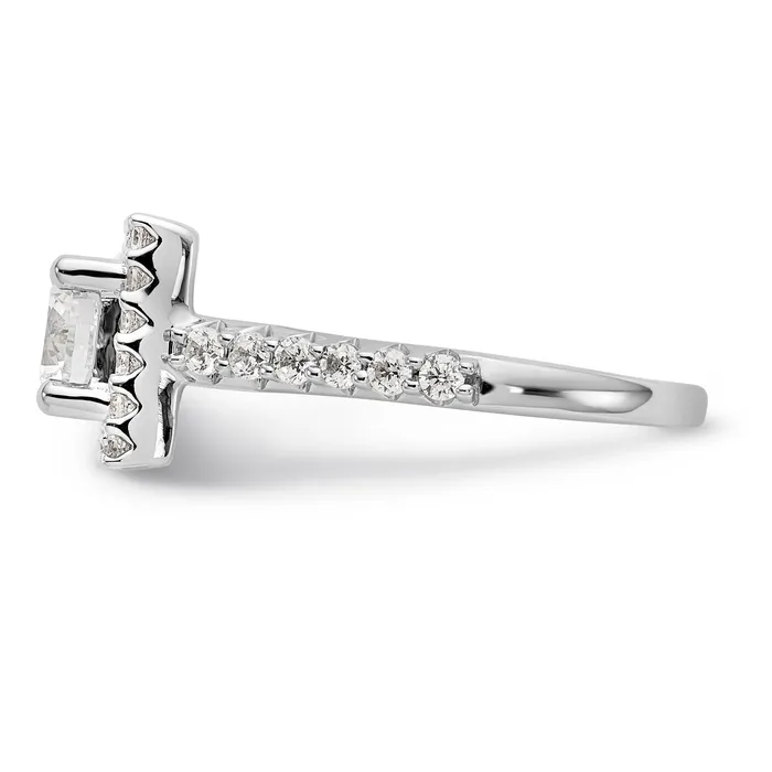 Rings Goldiacom 14KW Round Simulated Diamond Halo Engagement Ring