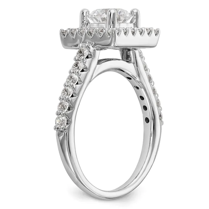 Rings Goldiacom 14KW Round Simulated Diamond Halo Engagement Ring