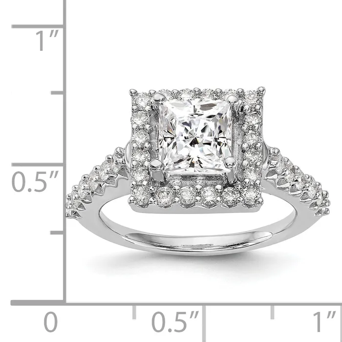 Rings Goldiacom 14KW Round Simulated Diamond Halo Engagement Ring