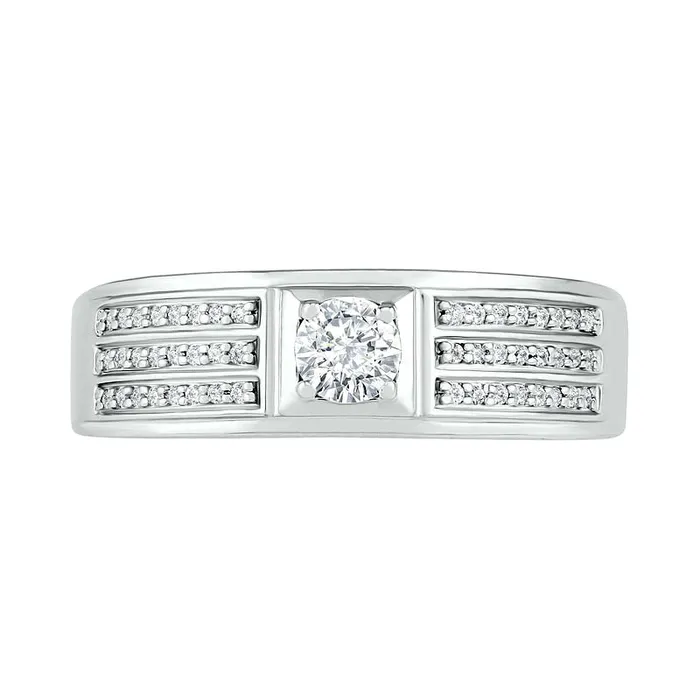 Rings Goldia Mens 038 CT TW Natural Diamond MultiRow Wedding Band in Solid 10K White Gold Rings Goldia Mens 038 CT TW Natural Diamond MultiRow Wedding Band in Solid 10K White Gold
