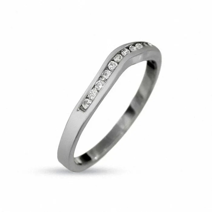 Rings Goldia Previously Owned Solid 14K White Gold Contour Band with Natural Diamond Accents Rings Goldia Previously Owned Solid 14K White Gold Contour Band with Natural Diamond Accents
