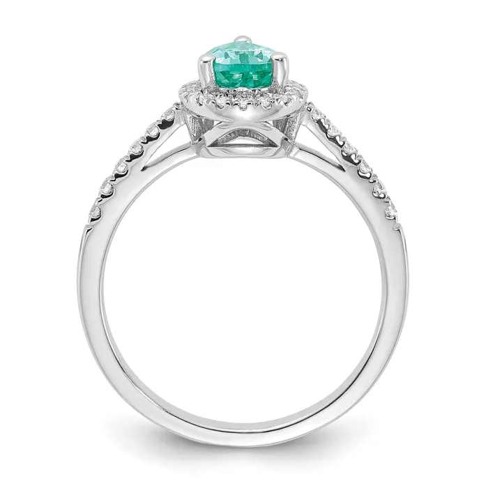 Rings Goldia Pure Serenity 14k White Gold 14 Ct Lab Grown Diamond VSSI G and Pear Lab Created Paraiba Ring