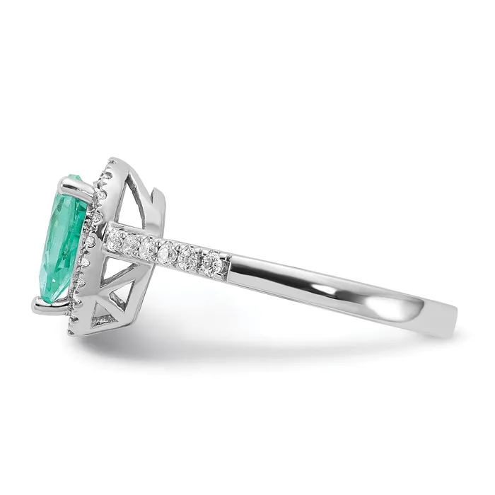 Rings Goldia Pure Serenity 14k White Gold 14 Ct Lab Grown Diamond VSSI G and Pear Lab Created Paraiba Ring