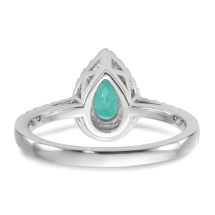 Rings Goldia Pure Serenity 14k White Gold 14 Ct Lab Grown Diamond VSSI G and Pear Lab Created Paraiba Ring