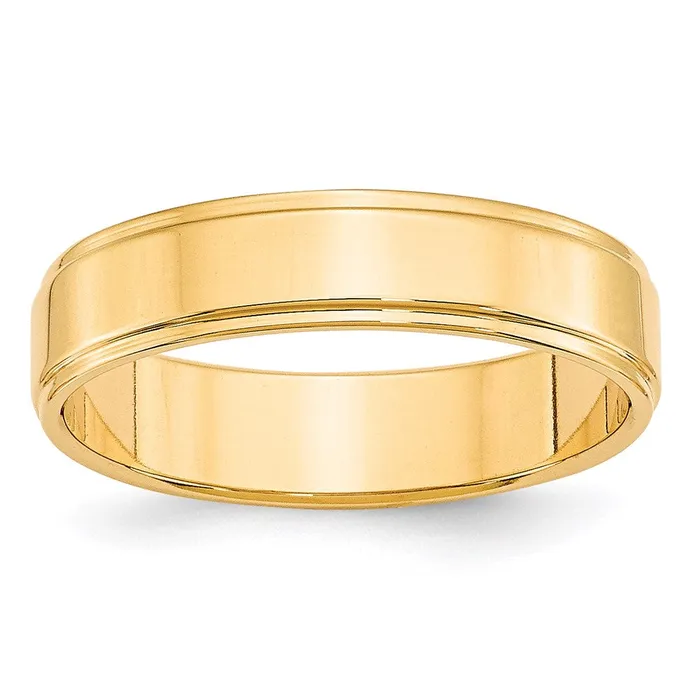 Rings Goldia Solid 10K Yellow Gold 5mm Flat with Step Edge MensWomens Wedding Band Ring Size 11 Rings Goldia Solid 10K Yellow Gold 5mm Flat with Step Edge MensWomens Wedding Band Ring Size 11