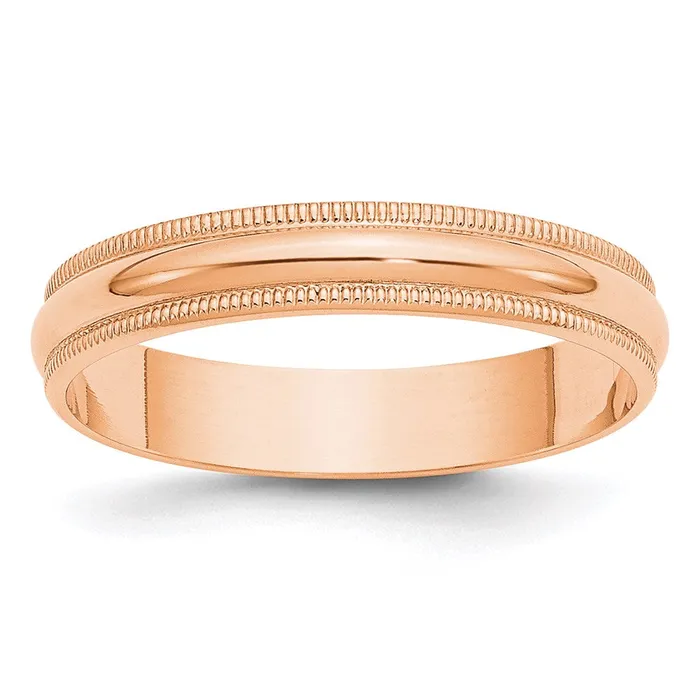 Rings Goldia Solid 10K Yellow Gold Rose Gold 4mm Light Weight Milgrain Half Round MensWomens Wedding Band Ring Size 5 Rings Goldia Solid 10K Yellow Gold Rose Gold 4mm Light Weight Milgrain Half Round MensWomens Wedding Band Ring Size 5