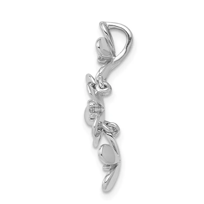 Rings Goldia Solid 14k White Gold 110ct Simulated CZ Three Flower Chain Slide Rings Goldia Solid 14k White Gold 110ct Simulated CZ Three Flower Chain Slide