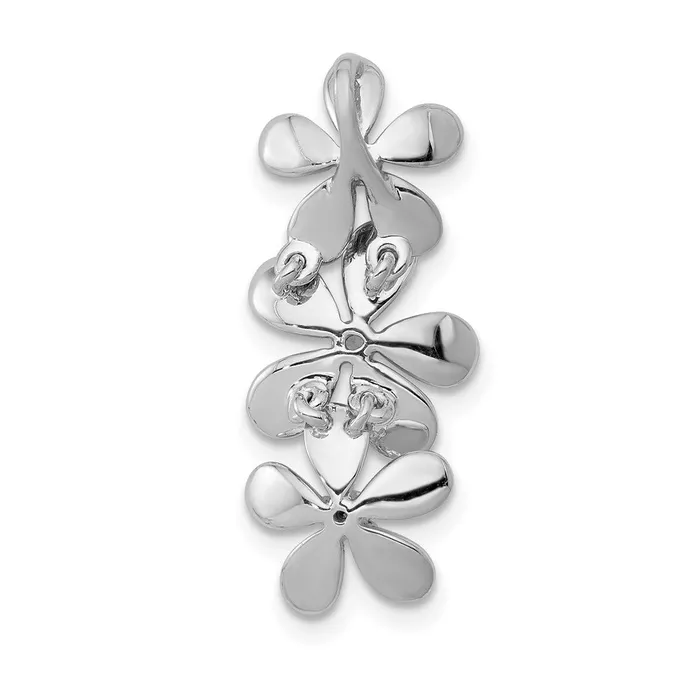 Rings Goldia Solid 14k White Gold 110ct Simulated CZ Three Flower Chain Slide Rings Goldia Solid 14k White Gold 110ct Simulated CZ Three Flower Chain Slide