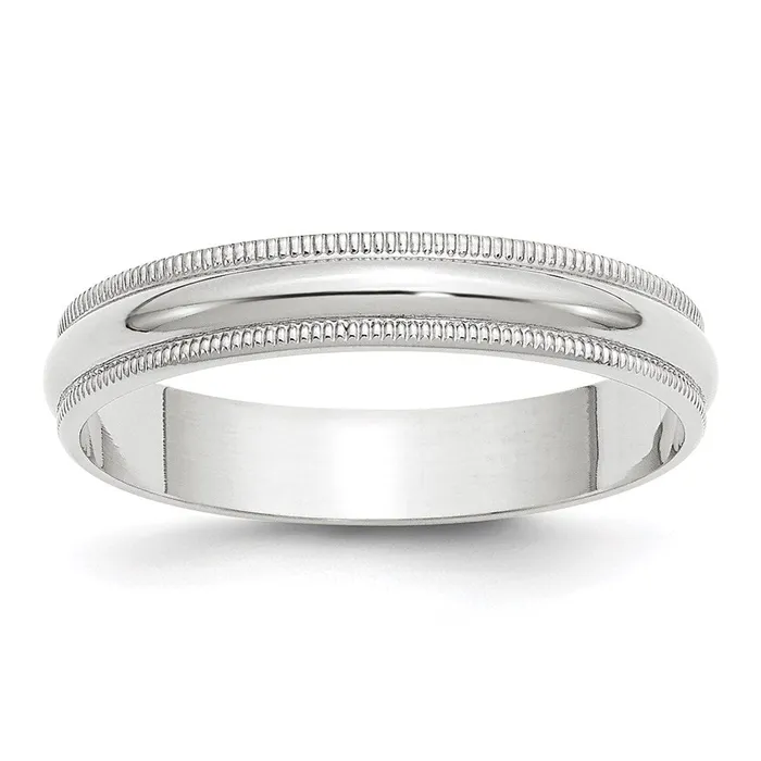 Rings Goldia Solid 14K White Gold 4mm Light Weight Milgrain Half Round MensWomens Wedding Band Ring Size 115 Rings Goldia Solid 14K White Gold 4mm Light Weight Milgrain Half Round MensWomens Wedding Band Ring Size 115