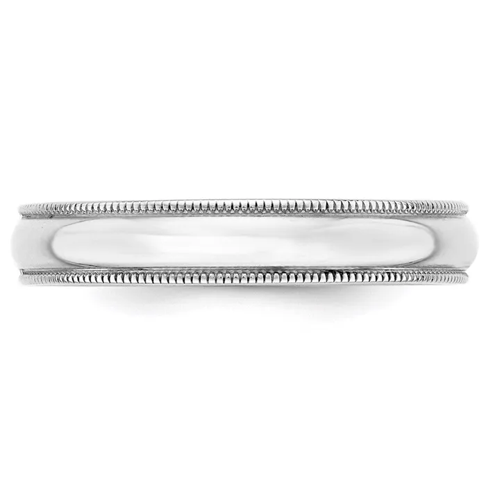 Rings Goldia Solid 14K White Gold 4mm Light Weight Milgrain Half Round MensWomens Wedding Band Ring Size 115 Rings Goldia Solid 14K White Gold 4mm Light Weight Milgrain Half Round MensWomens Wedding Band Ring Size 115