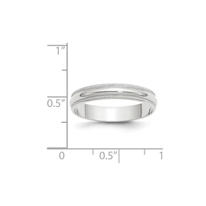 Rings Goldia Solid 14K White Gold 4mm Light Weight Milgrain Half Round MensWomens Wedding Band Ring Size 115 Rings Goldia Solid 14K White Gold 4mm Light Weight Milgrain Half Round MensWomens Wedding Band Ring Size 115