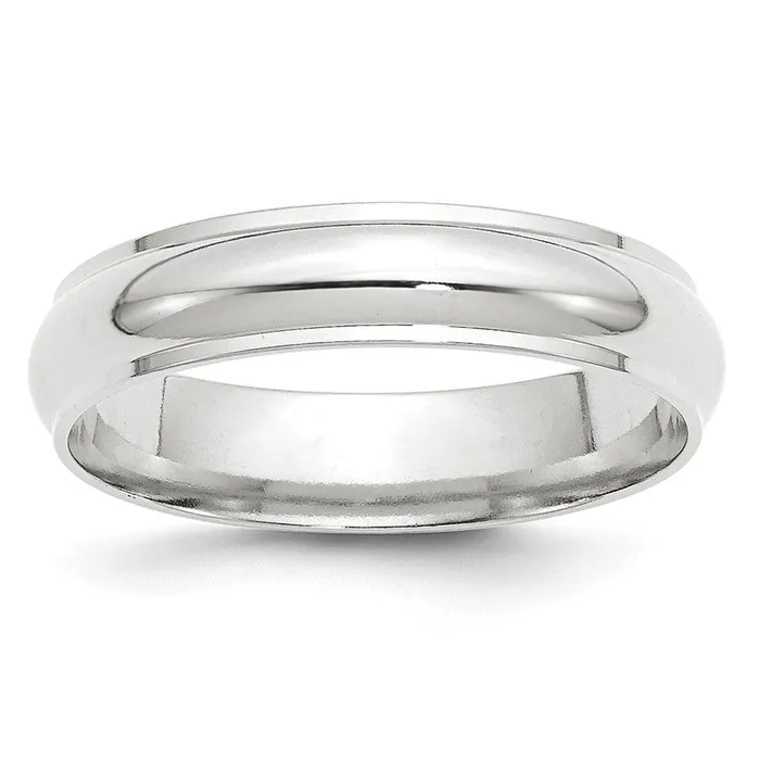 Rings Goldia Solid 14K White Gold 5mm Half Round with Edge MensWomens Wedding Band Ring Size 75 Rings Goldia Solid 14K White Gold 5mm Half Round with Edge MensWomens Wedding Band Ring Size 75