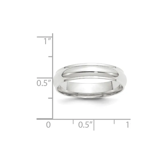 Rings Goldia Solid 14K White Gold 5mm Half Round with Edge MensWomens Wedding Band Ring Size 75 Rings Goldia Solid 14K White Gold 5mm Half Round with Edge MensWomens Wedding Band Ring Size 75