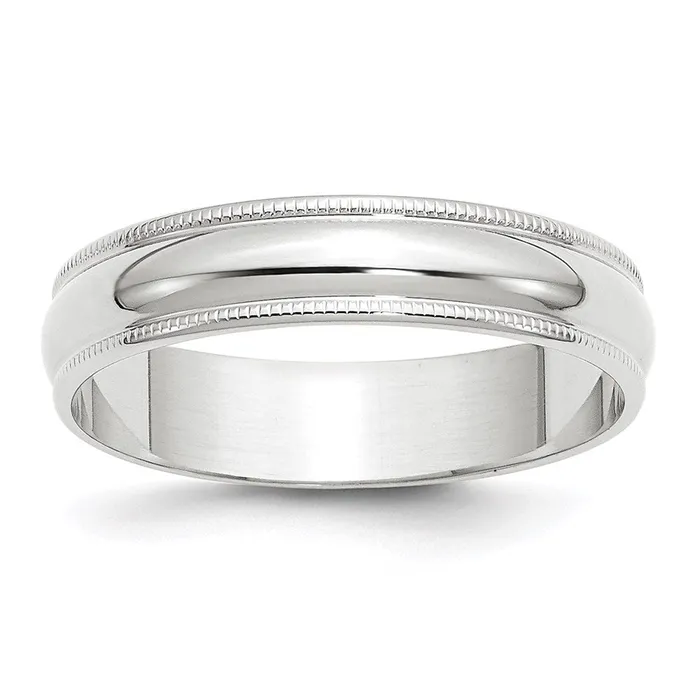 Rings Goldia Solid 14K White Gold 5mm Light Weight Milgrain Half Round MensWomens Wedding Band Ring Size 12 Rings Goldia Solid 14K White Gold 5mm Light Weight Milgrain Half Round MensWomens Wedding Band Ring Size 12