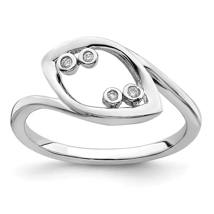 Rings Goldia Solid 14k White Gold Polished Fancy Simulated CZ Ring