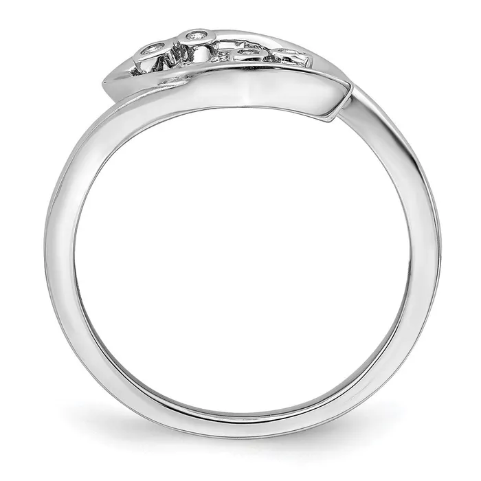 Rings Goldia Solid 14k White Gold Polished Fancy Simulated CZ Ring