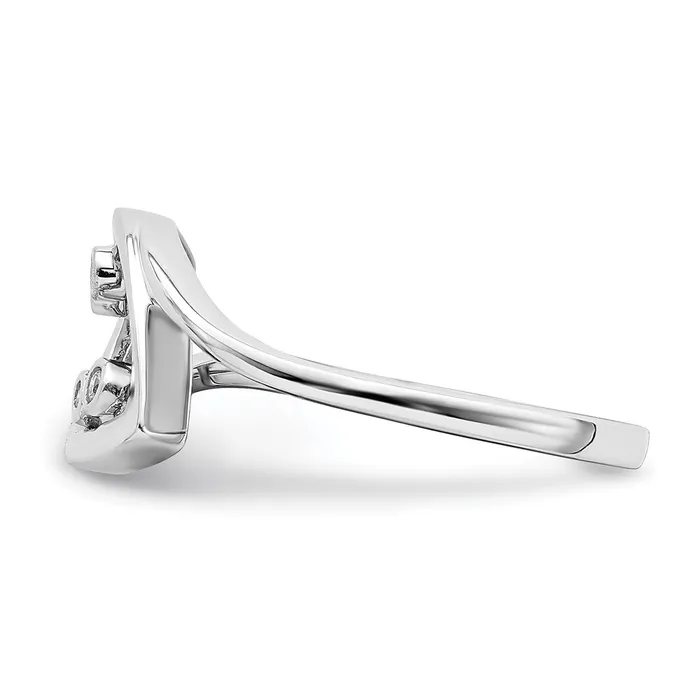 Rings Goldia Solid 14k White Gold Polished Fancy Simulated CZ Ring
