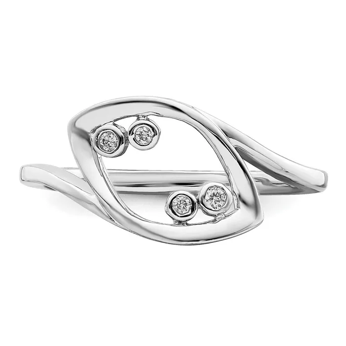Rings Goldia Solid 14k White Gold Polished Fancy Simulated CZ Ring