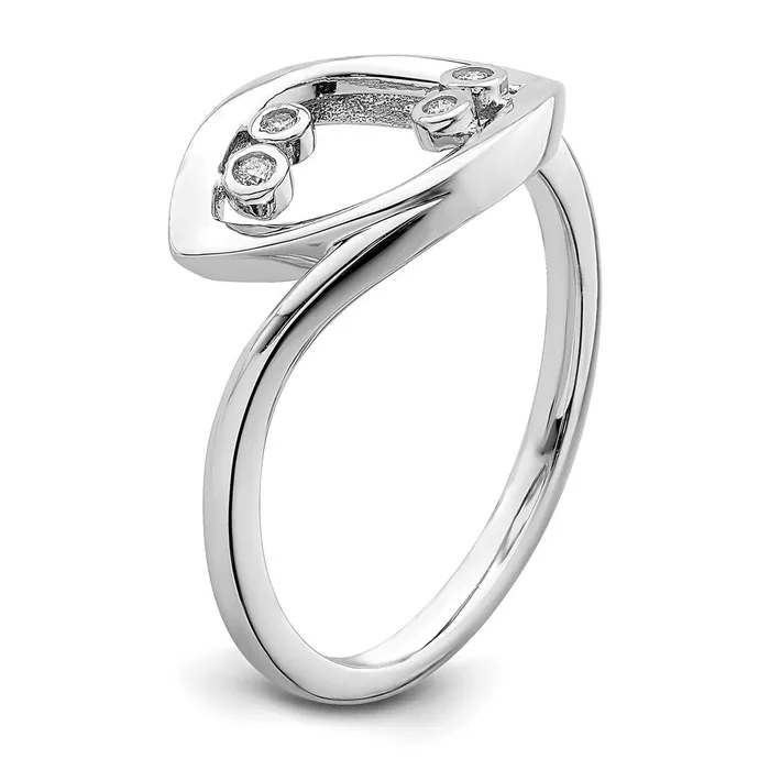 Rings Goldia Solid 14k White Gold Polished Fancy Simulated CZ Ring