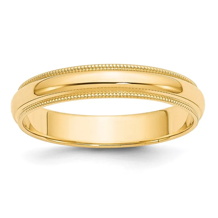 Rings Goldia Solid 14K Yellow Gold 4mm Milgrain HalfRound Wedding MensWomens Wedding Band Ring Size 8 Rings Goldia Solid 14K Yellow Gold 4mm Milgrain HalfRound Wedding MensWomens Wedding Band Ring Size 8