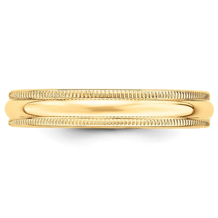 Rings Goldia Solid 14K Yellow Gold 4mm Milgrain HalfRound Wedding MensWomens Wedding Band Ring Size 8 Rings Goldia Solid 14K Yellow Gold 4mm Milgrain HalfRound Wedding MensWomens Wedding Band Ring Size 8