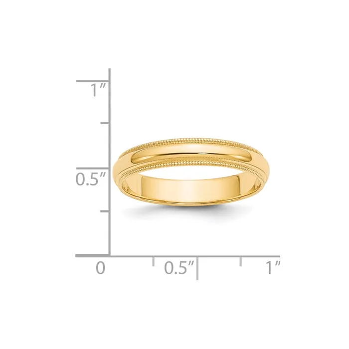 Rings Goldia Solid 14K Yellow Gold 4mm Milgrain HalfRound Wedding MensWomens Wedding Band Ring Size 8 Rings Goldia Solid 14K Yellow Gold 4mm Milgrain HalfRound Wedding MensWomens Wedding Band Ring Size 8