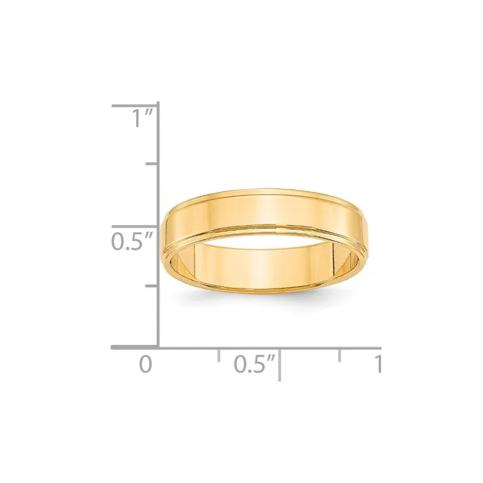 Rings Goldia Solid 14K Yellow Gold 5mm Flat with Step Edge MensWomens Wedding Band Ring Size 4 Rings Goldia Solid 14K Yellow Gold 5mm Flat with Step Edge MensWomens Wedding Band Ring Size 4