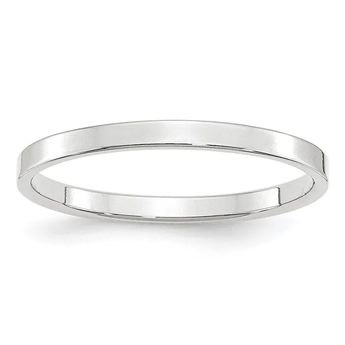 Rings Goldia Solid 18K White Gold 2mm Light Weight Flat MensWomens Wedding Band Ring Size 105 Rings Goldia Solid 18K White Gold 2mm Light Weight Flat MensWomens Wedding Band Ring Size 105