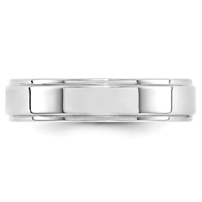Rings Goldia Solid 18K White Gold 5mm Flat with Step Edge MensWomens Wedding Band Ring Size 13 Rings Goldia Solid 18K White Gold 5mm Flat with Step Edge MensWomens Wedding Band Ring Size 13
