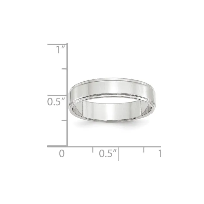 Rings Goldia Solid 18K White Gold 5mm Flat with Step Edge MensWomens Wedding Band Ring Size 13 Rings Goldia Solid 18K White Gold 5mm Flat with Step Edge MensWomens Wedding Band Ring Size 13