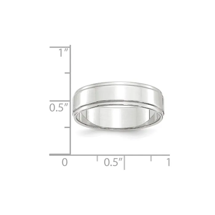 Rings Goldia Solid 18K White Gold 6mm Flat with Step Edge MensWomens Wedding Band Ring Size 55 Rings Goldia Solid 18K White Gold 6mm Flat with Step Edge MensWomens Wedding Band Ring Size 55
