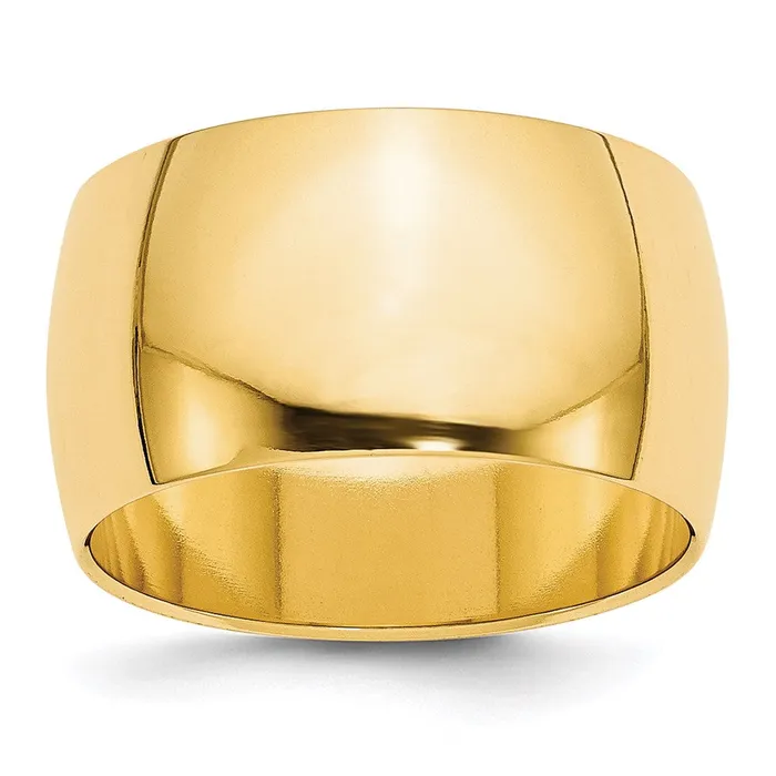 Rings Goldia Solid 18K Yellow Gold 12mm Half Round MensWomens Wedding Band Ring Size 7 Rings Goldia Solid 18K Yellow Gold 12mm Half Round MensWomens Wedding Band Ring Size 7
