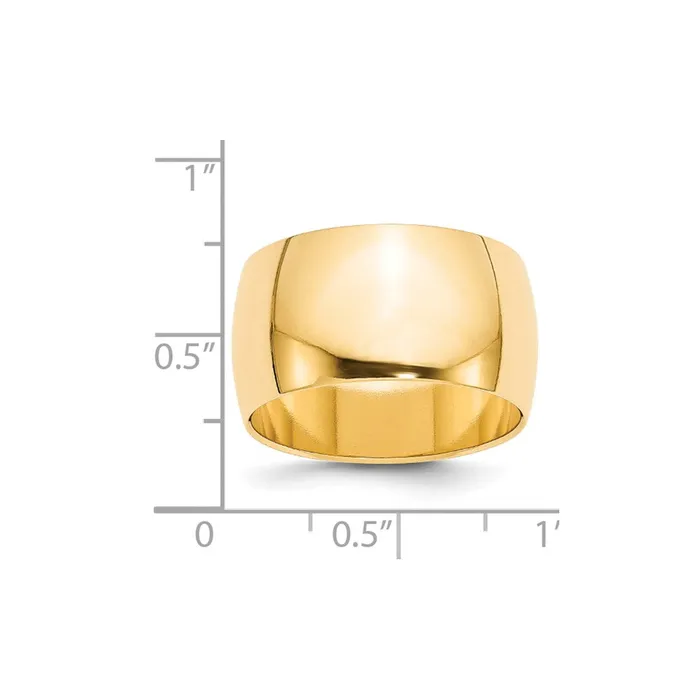 Rings Goldia Solid 18K Yellow Gold 12mm Half Round MensWomens Wedding Band Ring Size 7 Rings Goldia Solid 18K Yellow Gold 12mm Half Round MensWomens Wedding Band Ring Size 7