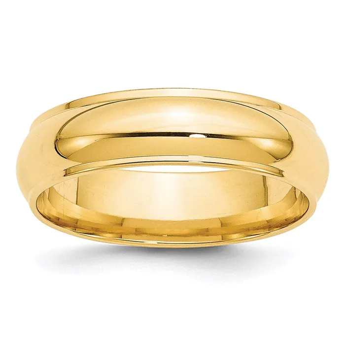 Rings Goldia Solid 18K Yellow Gold 6mm Half Round with Edge MensWomens Wedding Band Ring Size 4 Rings Goldia Solid 18K Yellow Gold 6mm Half Round with Edge MensWomens Wedding Band Ring Size 4