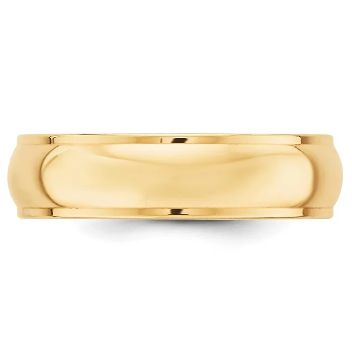 Rings Goldia Solid 18K Yellow Gold 6mm Half Round with Edge MensWomens Wedding Band Ring Size 4 Rings Goldia Solid 18K Yellow Gold 6mm Half Round with Edge MensWomens Wedding Band Ring Size 4