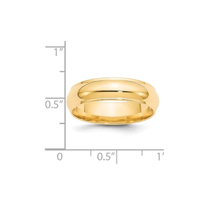 Rings Goldia Solid 18K Yellow Gold 6mm Half Round with Edge MensWomens Wedding Band Ring Size 4 Rings Goldia Solid 18K Yellow Gold 6mm Half Round with Edge MensWomens Wedding Band Ring Size 4