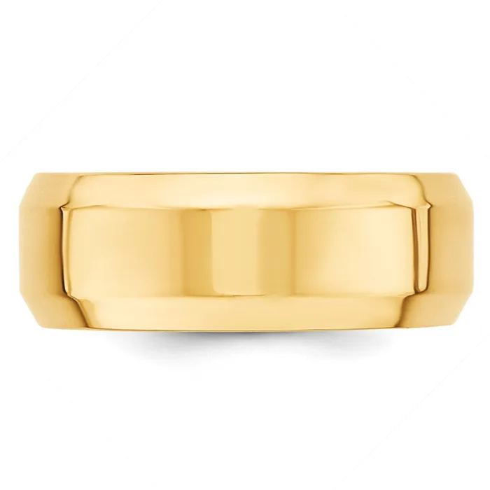 Rings Goldia Solid 18K Yellow Gold 8mm Bevel Edge Comfort Fit MensWomens Wedding Band Ring Size 12 Rings Goldia Solid 18K Yellow Gold 8mm Bevel Edge Comfort Fit MensWomens Wedding Band Ring Size 12