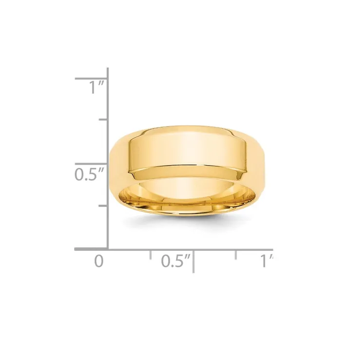 Rings Goldia Solid 18K Yellow Gold 8mm Bevel Edge Comfort Fit MensWomens Wedding Band Ring Size 12 Rings Goldia Solid 18K Yellow Gold 8mm Bevel Edge Comfort Fit MensWomens Wedding Band Ring Size 12