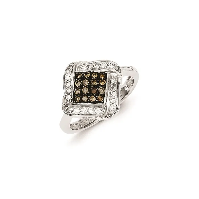 Rings Goldia Sterling Silver Champagne Diamond u0026 Large Diamond Shape Ring Rings Goldia Sterling Silver Champagne Diamond u0026 Large Diamond Shape Ring