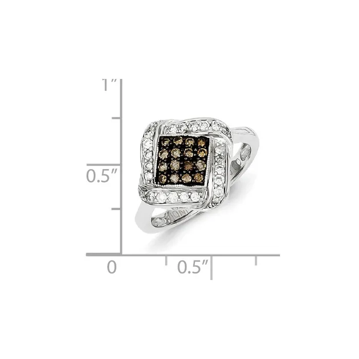 Rings Goldia Sterling Silver Champagne Diamond u0026 Large Diamond Shape Ring