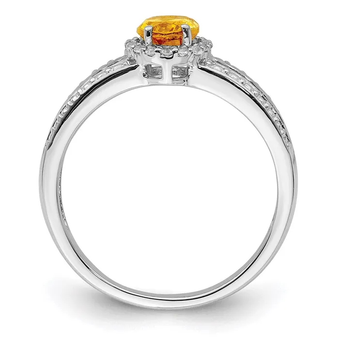 Rings Goldia Sterling Silver Rhodiumplated Citrine and White Topaz Ring