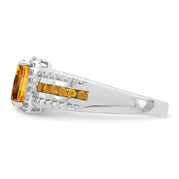 Rings Goldia Sterling Silver Rhodiumplated Citrine and White Topaz Ring