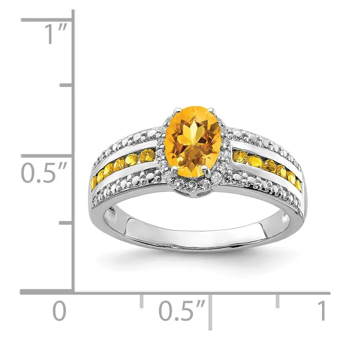 Rings Goldia Sterling Silver Rhodiumplated Citrine and White Topaz Ring