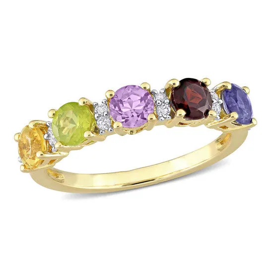 Rings JMS always Original Amour 1 25 CT TGW White Topaz Amethyst Iolite Garnet Citrine Peridot Semi Eternity Ring in Yellow Gold Plated Sterling Silver Rings JMS always Original Amour 1 25 CT TGW White Topaz Amethyst Iolite Garnet Citrine Peridot Semi Eternity Ring in Yellow Gold Plated Sterling Silver