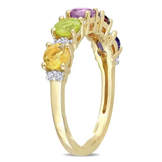 Rings JMS always Original Amour 1 25 CT TGW White Topaz Amethyst Iolite Garnet Citrine Peridot Semi Eternity Ring in Yellow Gold Plated Sterling Silver Rings JMS always Original Amour 1 25 CT TGW White Topaz Amethyst Iolite Garnet Citrine Peridot Semi Eternity Ring in Yellow Gold Plated Sterling Silver