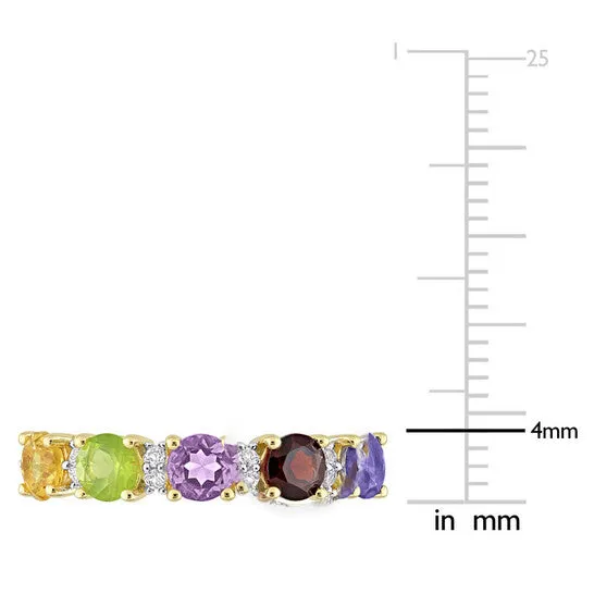Rings JMS always Original Amour 1 25 CT TGW White Topaz Amethyst Iolite Garnet Citrine Peridot Semi Eternity Ring in Yellow Gold Plated Sterling Silver Rings JMS always Original Amour 1 25 CT TGW White Topaz Amethyst Iolite Garnet Citrine Peridot Semi Eternity Ring in Yellow Gold Plated Sterling Silver