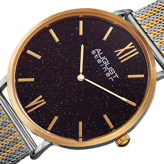 Rings JMS always Original August Steiner Blue Sandstone Dial Twotone Mens Watch AS8218TTG Rings JMS always Original August Steiner Blue Sandstone Dial Twotone Mens Watch AS8218TTG