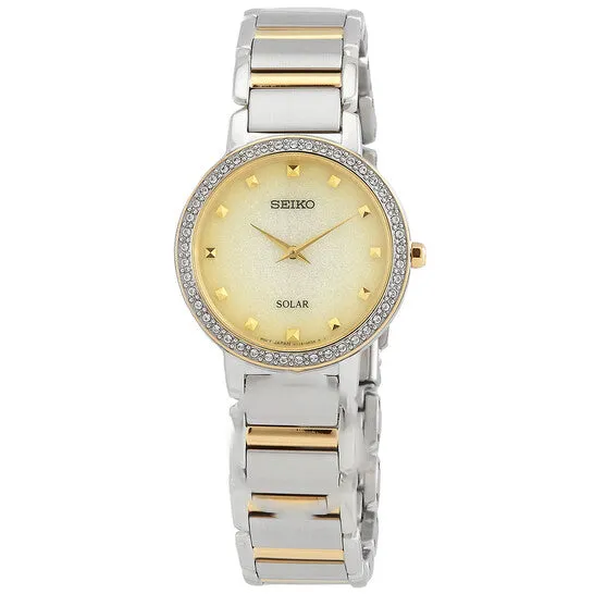Rings JMS always Original Seiko Quartz Crystal Ivory Dial TwoTone Ladies Watch SUP448P1 Rings JMS always Original Seiko Quartz Crystal Ivory Dial TwoTone Ladies Watch SUP448P1