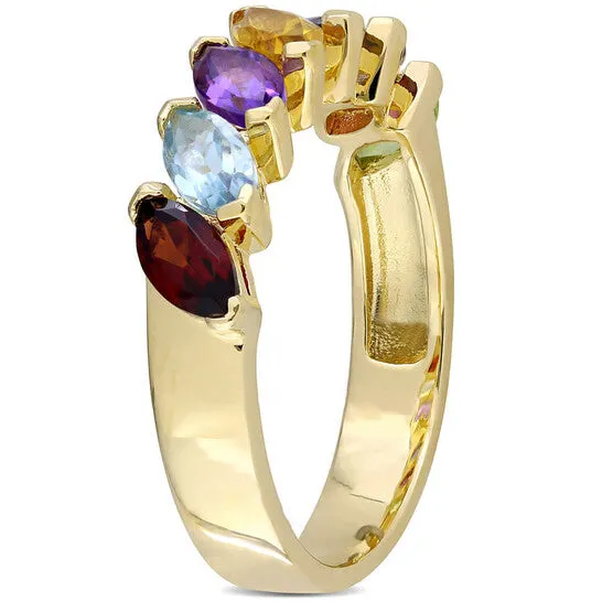 Rings Original Amour 1 45 CT TGW MultiGemstone Marquise Ring in Yellow Plated Sterling Silver JMS always Rings Original Amour 1 45 CT TGW MultiGemstone Marquise Ring in Yellow Plated Sterling Silver JMS always