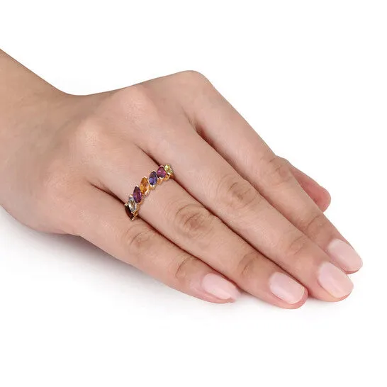 Rings Original Amour 1 45 CT TGW MultiGemstone Marquise Ring in Yellow Plated Sterling Silver JMS always Rings Original Amour 1 45 CT TGW MultiGemstone Marquise Ring in Yellow Plated Sterling Silver JMS always